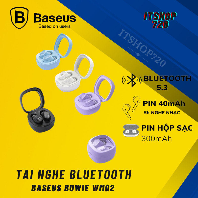 Tai nghe nhét tai không dây BASEUS WM02 bluetooth 5.3 TWS chống ồn ...