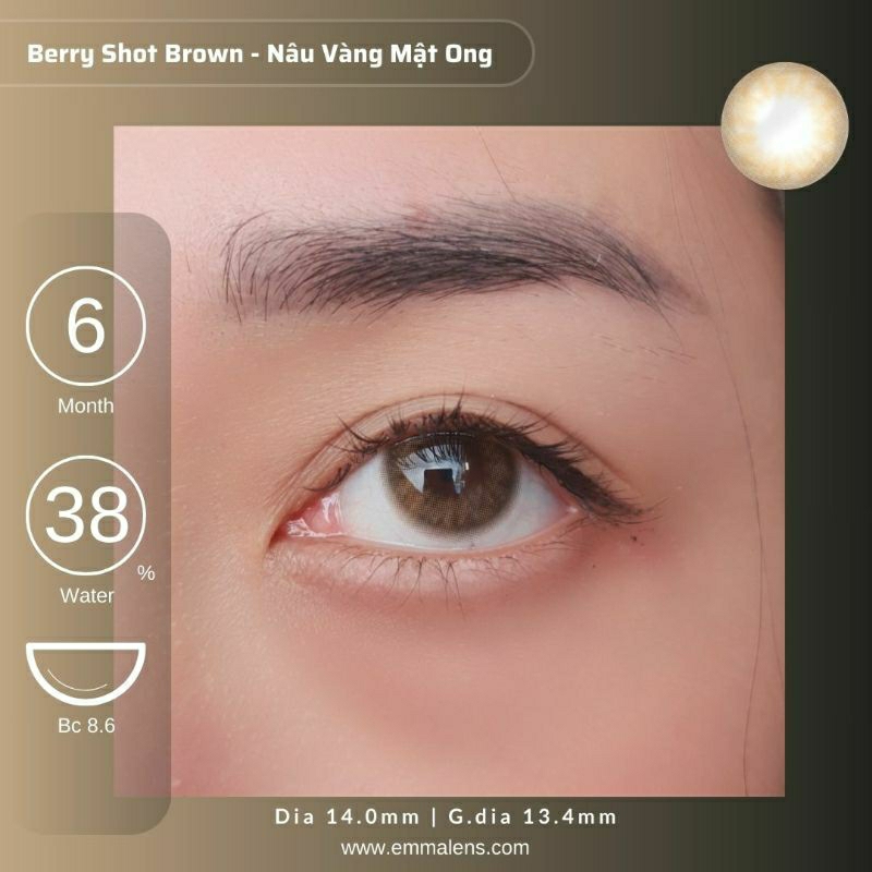 🌸 Kính Áp Tròng Berry Shot Brown  - Lens Nâu Vàng Mật Ong  / Emma Super Mini Contact Lens 🌸