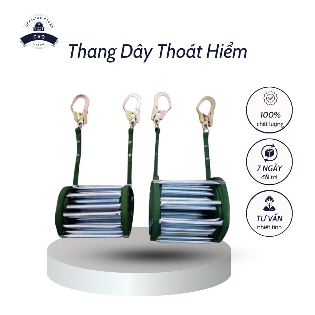 Thang Dây Thoát Hiểm Chống Cháy Nhà Chung Cư Cao Tầng Kèm Móc Sử Dụng (GVQ Store)