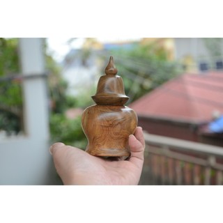 Lọ Đựng Tăm gỗ Thơm Bách xanh, gỗ trắc và hương Cao Cấp hình Chuông giá xưởng Làng nghề Nhị Khê