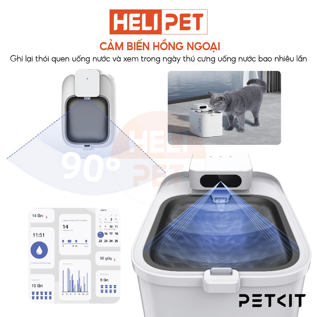 Ảnh Máy Lọc Nước Cho Chó Mèo Dùng Pin PETKIT Eversweet Max - HeLiPet 3