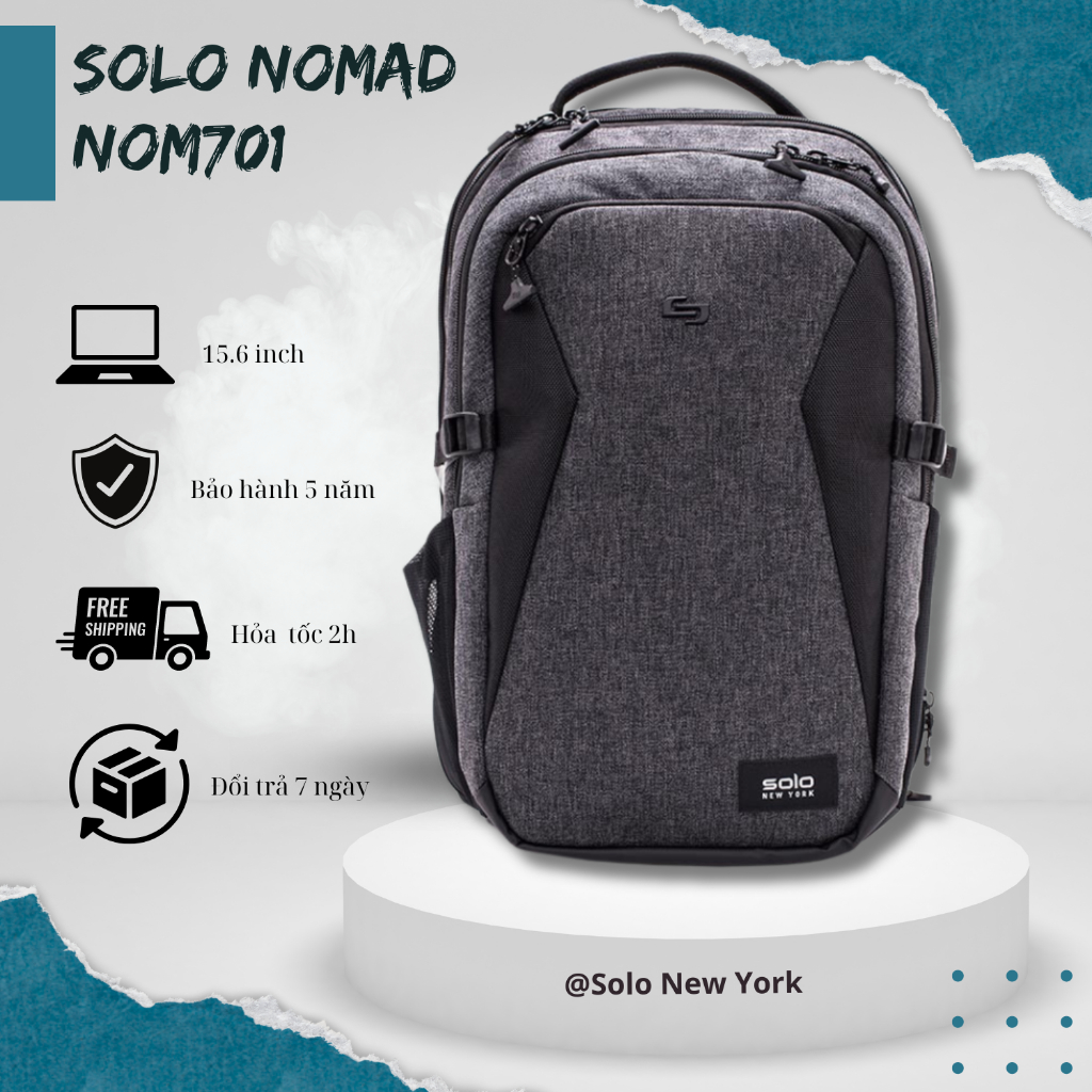 Nomad Solo Unbound Backpack Balo SOLO Nomad Unbound 15 Inch Xám