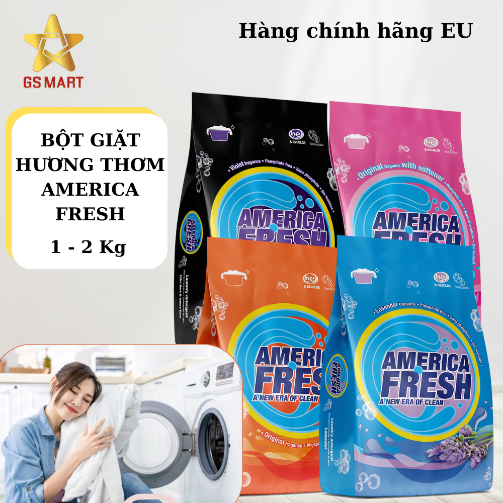 Bột giặt America Fresh 1kg, 2kg của Mỹ loại bỏ vết bẩn hiệu quả mang ...