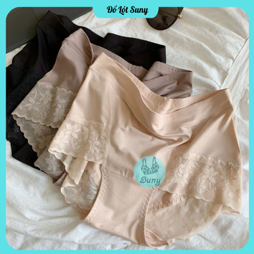 Quần lót cạp cao 299, Quần lót cạp cao chất cotton lạnh phối ren cao cấp 299