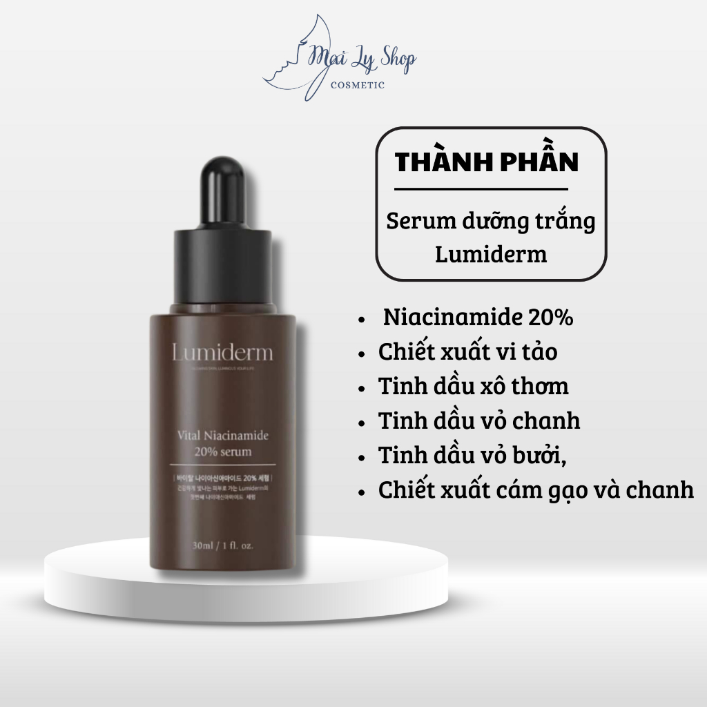 E94_Serum dưỡng trắng Niacinamide B3 20% Lumiderm làm trắng da, giúp dưỡng trắng, mờ thâm nám hiệu quả