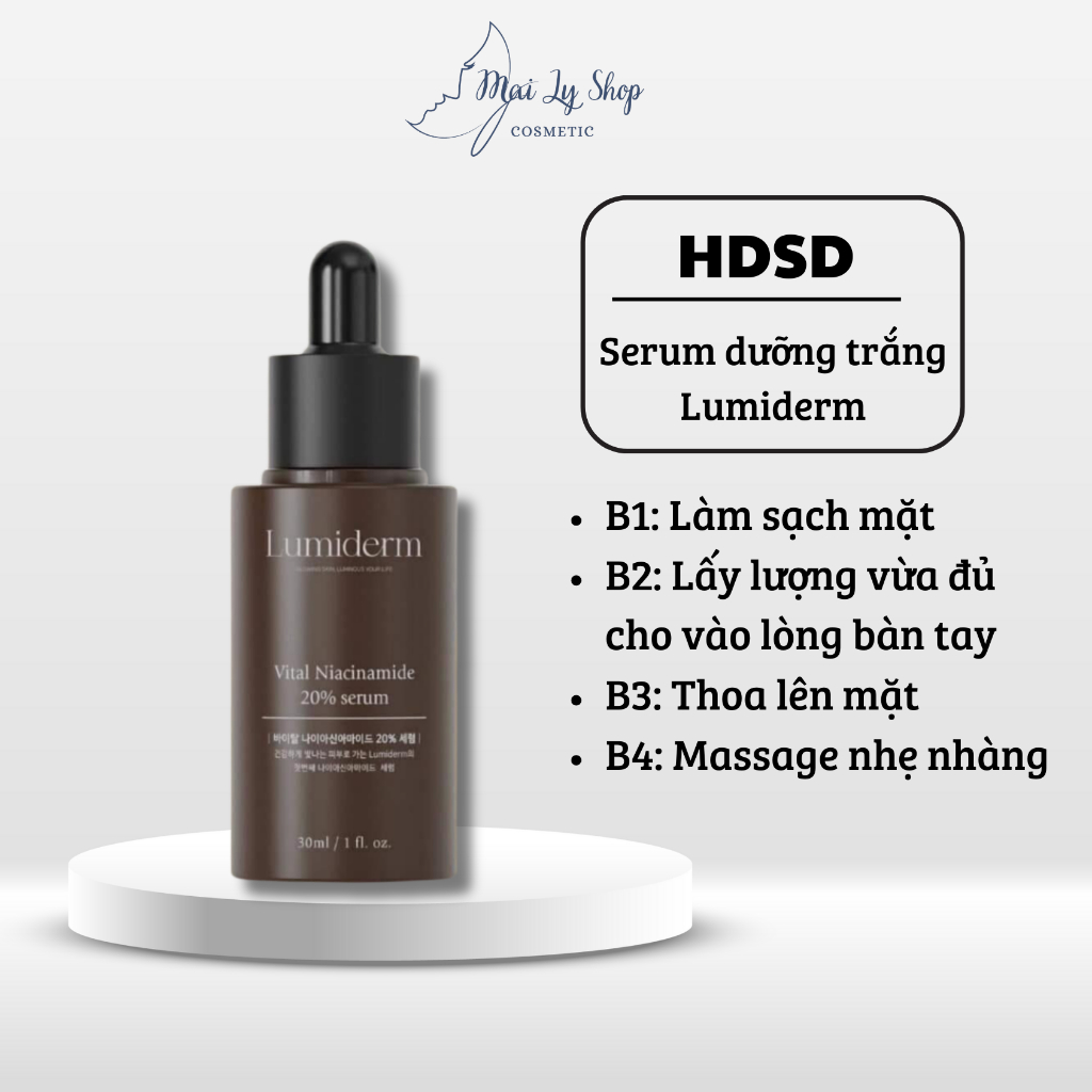 E94_Serum dưỡng trắng Niacinamide B3 20% Lumiderm làm trắng da, giúp dưỡng trắng, mờ thâm nám hiệu quả