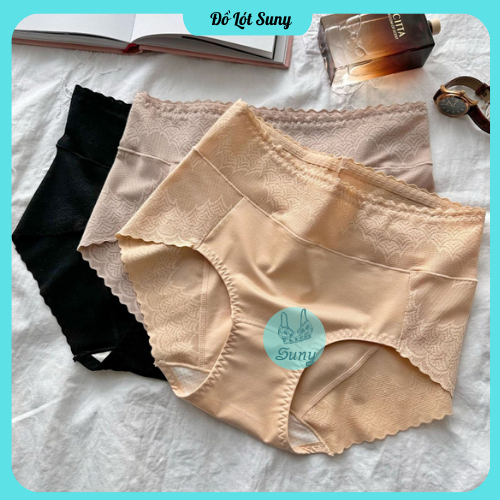Quần lót cạp cao 298, Quần lót cạp cao chất cotton lạnh phối ren kháng khuẩn 298