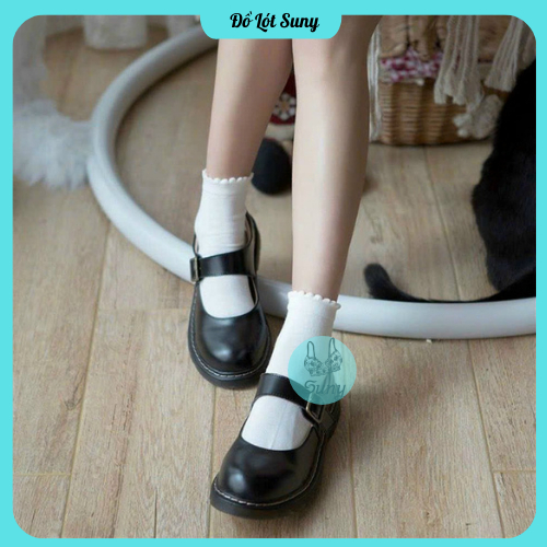Tất viền bèo, Tất Nữ Viền Bèo Cổ Cao Phong cách Hàn Quốc