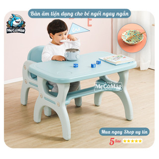 Bộ Bàn Học Cho Bé Chất Liệu Nhựa Nguyên Sinh Cao Cấp Dày Dặn Chắc Chắn, 2IN1 Làm Bàn Ăn Tiện Lợi YY01