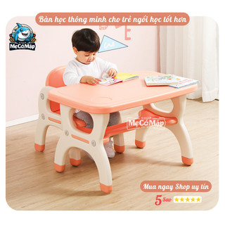 Bộ Bàn Học Cho Bé Chất Liệu Nhựa Nguyên Sinh Cao Cấp Dày Dặn Chắc Chắn, 2IN1 Làm Bàn Ăn Tiện Lợi YY01