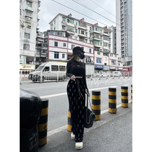 Set HOT nữ, chất thun, áo dài tay croptop mặc cùng quần dài ống rộng bao sang, tôn dáng