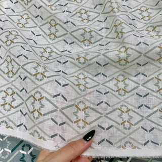 Vải Linen Tưng Pre In Hoạ Tiết Màu Trung Tính Hàng May Áo đã Wash CN mềm mướt Khổ 1m45