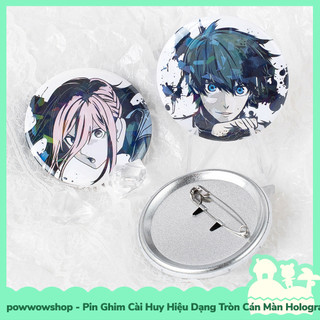 [Sẵn VN - Hỏa Tốc] Huy Hiệu Pin Ghim Dạng Tròn 58mm Cài Áo / Túi / Balo Hologram Phong Cách Anime Manga Blue Lock Impres