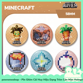 [Sẵn VN - Hỏa Tốc] Huy Hiệu Pin Ghim Dạng Tròn 58mm Cài Áo / Túi / Balo Màn PE Phong Cách Nhân Vật Game Minecraft