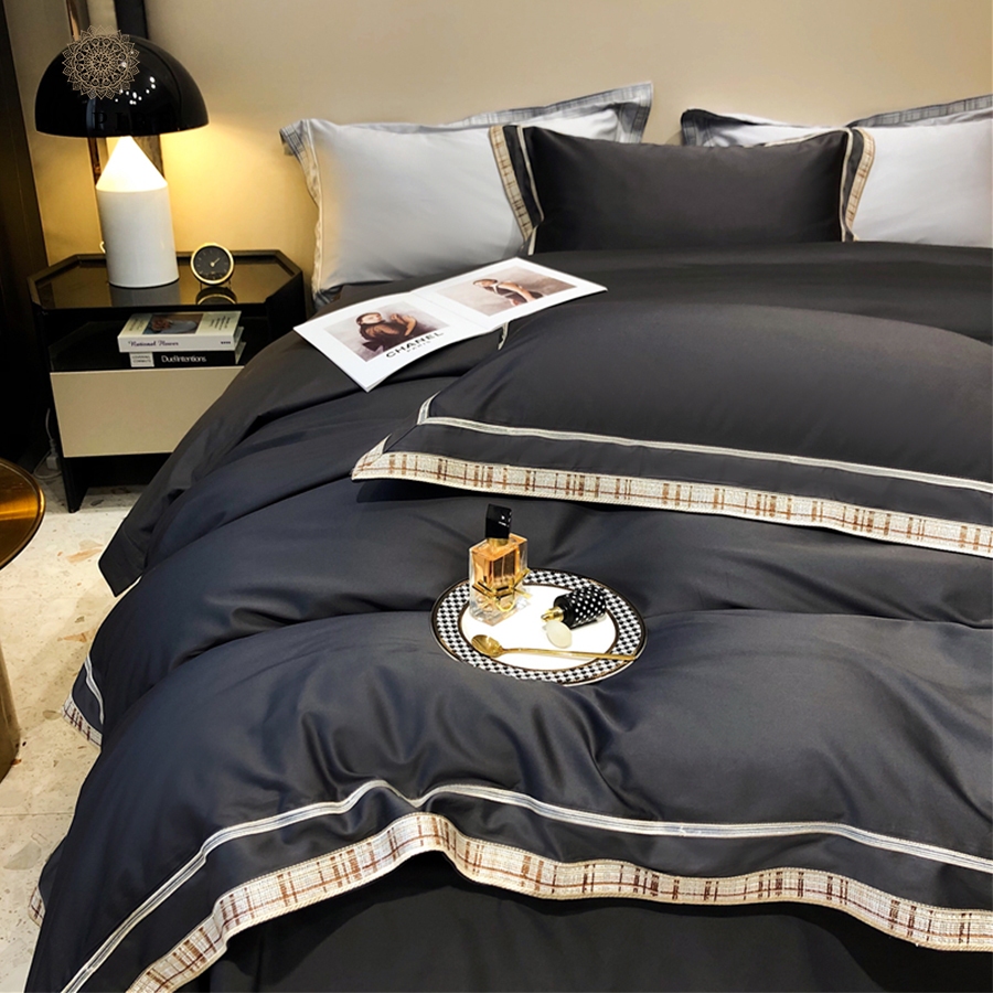 Bộ chăn ga 5 món Sateen 120s Empire cao cấp khách sạn bo chun drap giường - EMPIRE | Bedding & Decor