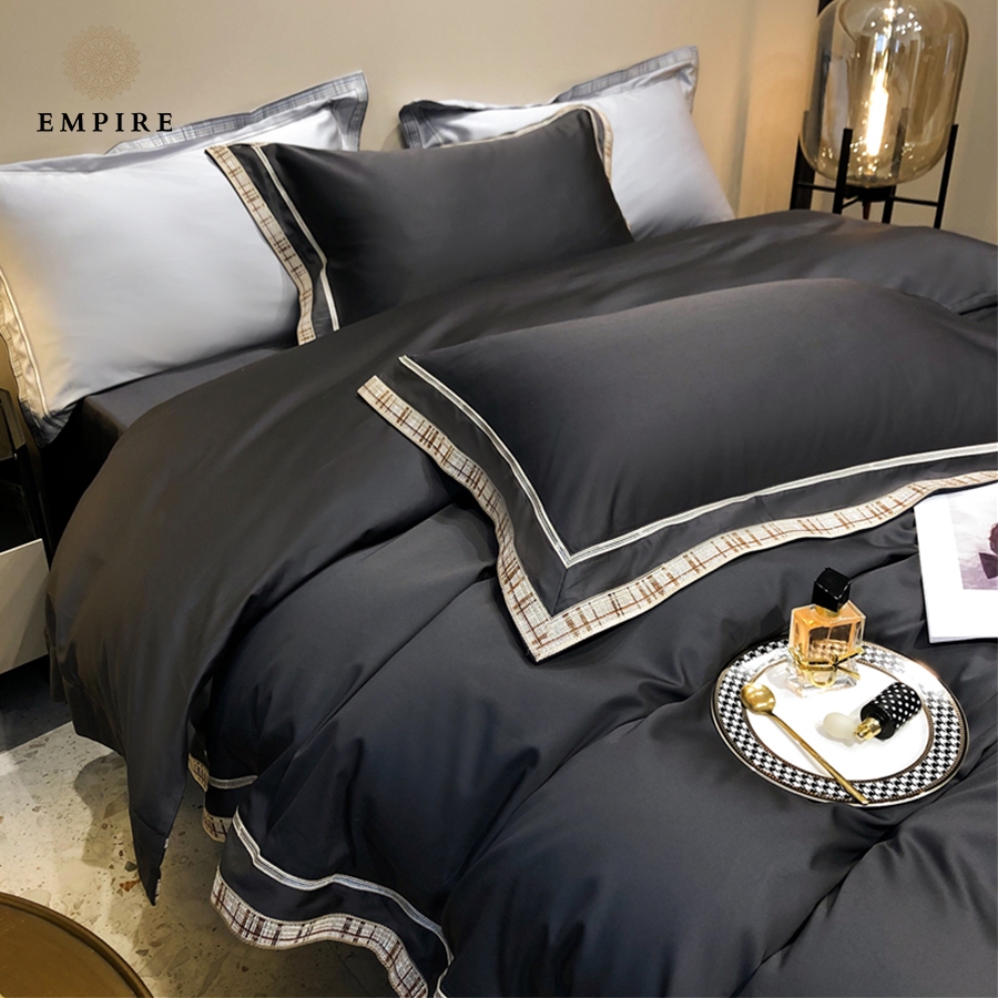 Bộ chăn ga 5 món Sateen 120s Empire cao cấp khách sạn bo chun drap giường - EMPIRE | Bedding & Decor