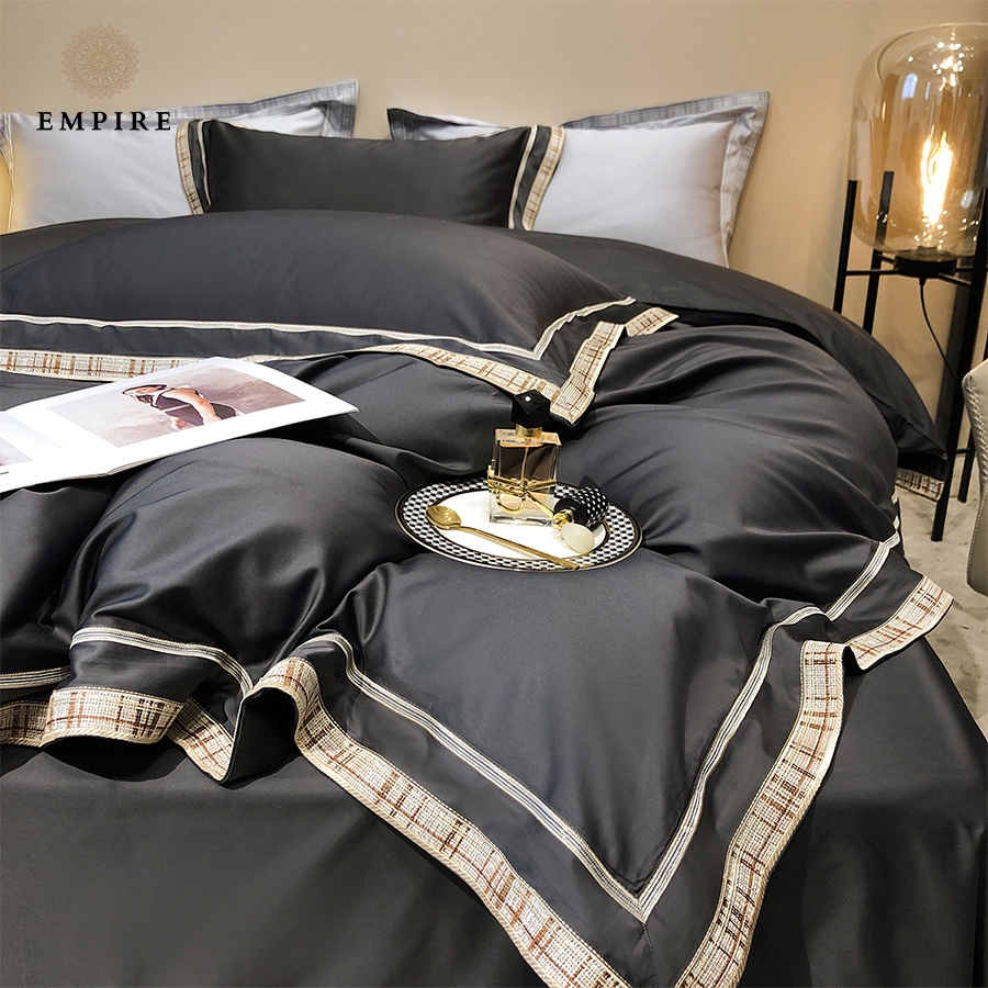 Bộ chăn ga 5 món Sateen 120s Empire cao cấp khách sạn bo chun drap giường - EMPIRE | Bedding & Decor