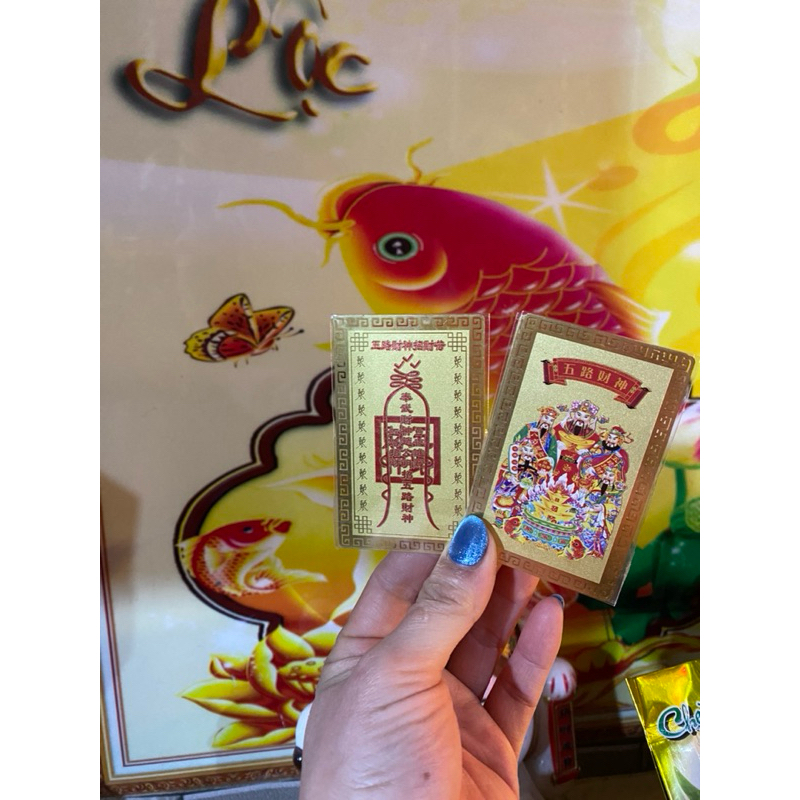 Thẻ Vàng Quan Âm + Ngũ Lộ Thần Tài phù trợ mọi sự hanh thông,bình an