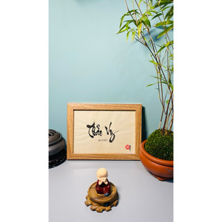Tranh thư pháp để bàn viết theo yêu cầu mẫu chữ viết chữ đơn giản
