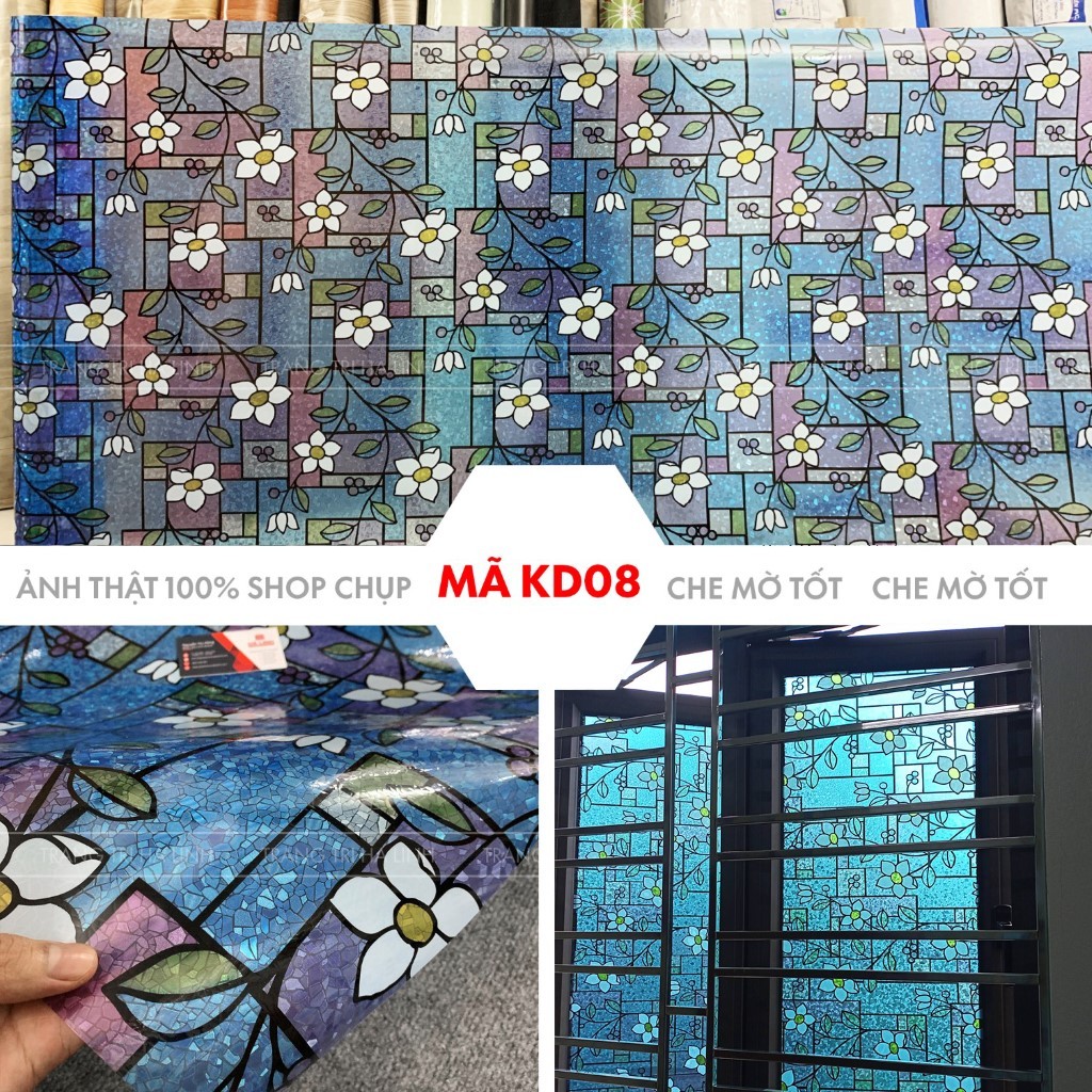 Decal Dán Cửa Kính Màu Cầu Vồng Họa Tiết Mosaic 3D Dày Cao Cấp Khổ 0 ...