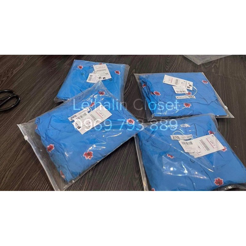 Váy tay bồng dài trắng hoa thêu zara xuất dư xịn