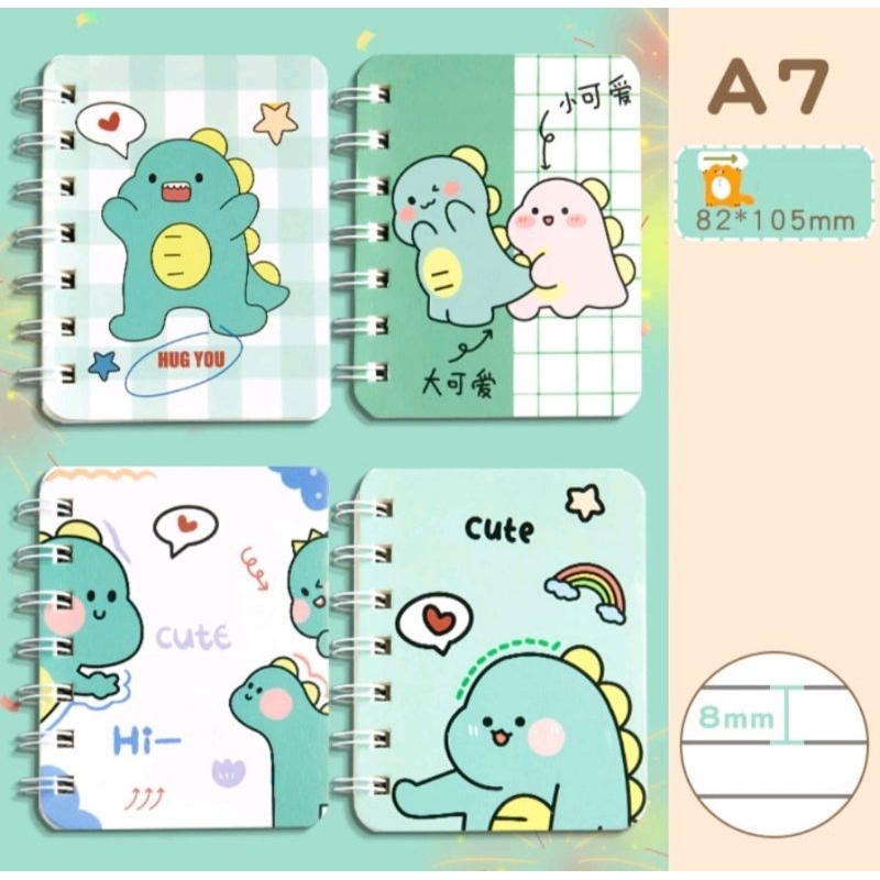 2 Sổ tay lò so A7 siêu cute 80 tờ (160 trang)