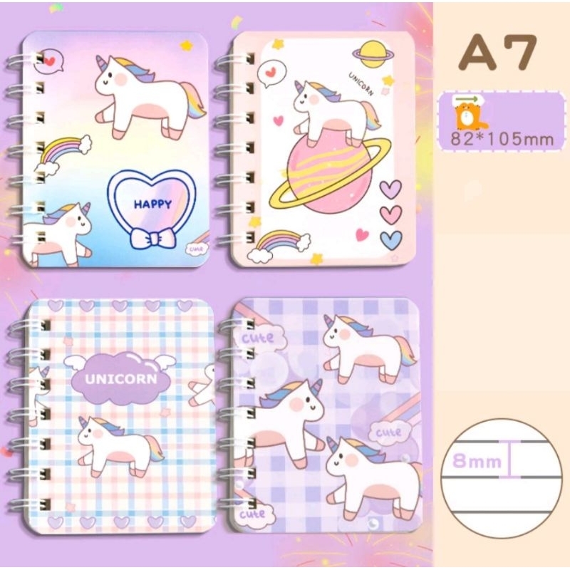 2 Sổ tay lò so A7 siêu cute 80 tờ (160 trang)