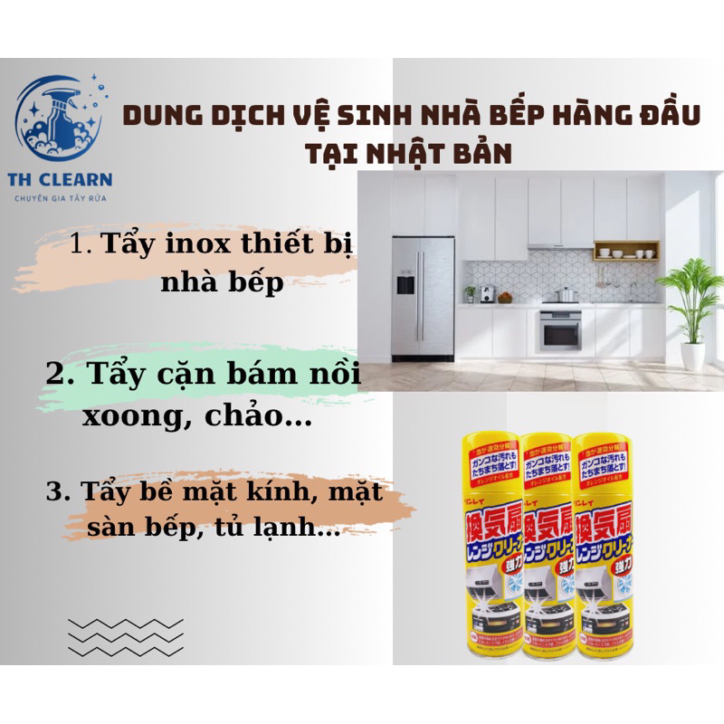Chai xịt vệ sinh Rinrei Nhật Bản tẩy rửa lò vi sóng, làm sạch mảng bám dầu mỡ lò nướng chai 300ml - HT House