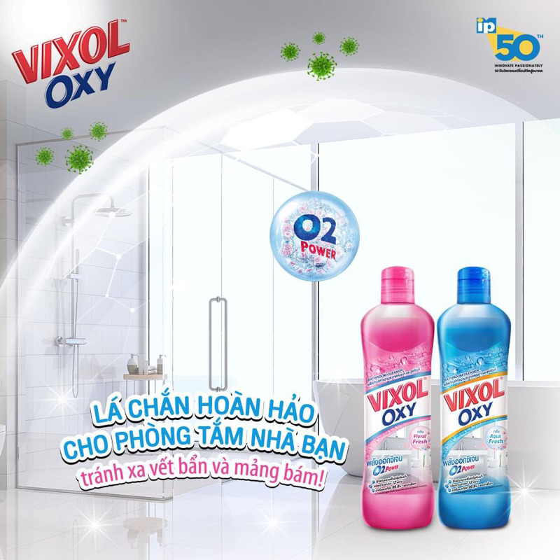Nước Tẩy Nhà Tắm Và Bồn Cầu Vixol Oxy 700ml Nhập khẩu Thái Lan Diệt Mọi Vi Khuẩn Cứng Đầu, Sáng bóng, Thơm dễ chịu