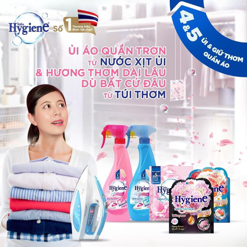 COMBO 5 Túi thơm để tủ quần áo Hygiene Thái Lan chính hãng lưu hương 6 tuần liên tục chống ẩm mốc quần áo