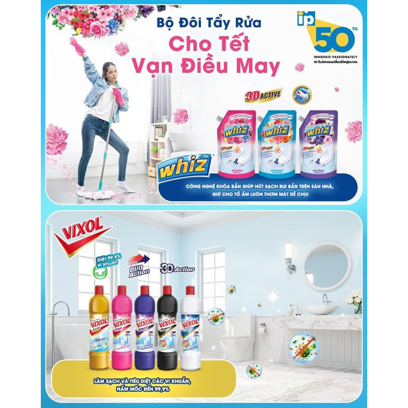 Nước Tẩy Nhà Tắm Và Bồn Cầu Vixol Oxy 700ml Nhập khẩu Thái Lan Diệt Mọi Vi Khuẩn Cứng Đầu, Sáng bóng, Thơm dễ chịu