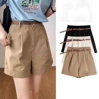 Quần Short Nữ Kaki Cạp Cao Phối Viền - Mẫu Mới Phong Cách Teen Hàn Quốc M36