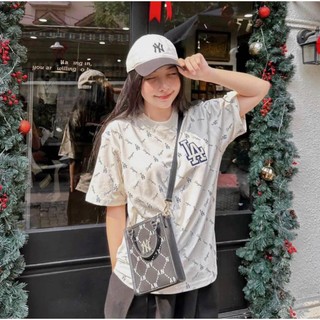 Áo Thun L.A  Vải Cotton Khô, Áo Phông Unisex Nam Nữ-Aó Phông LA In Tràn 2 Mặt Form Rộng Dấu Quần Phong Cách Boy Phố