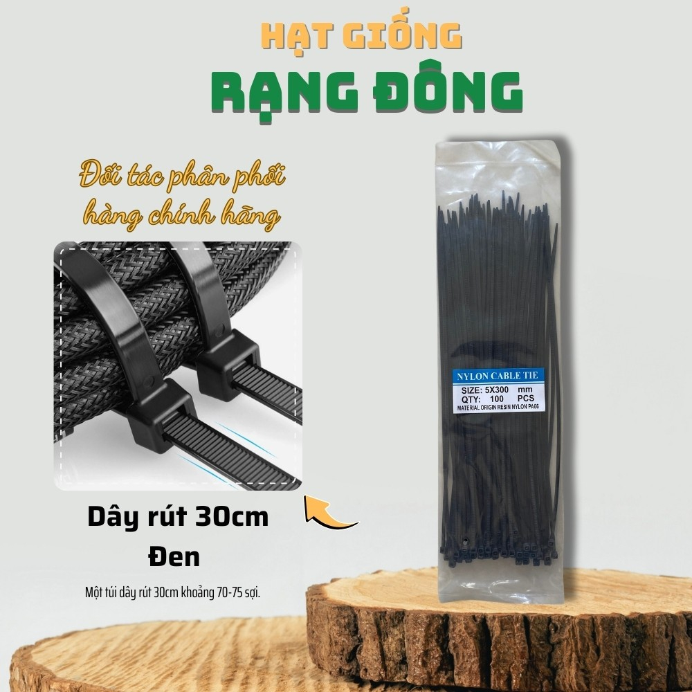 Dây Rút Nhựa Trắng (70-80 sợi) - Dây thít nhựa cố định cành, cột giàn ...