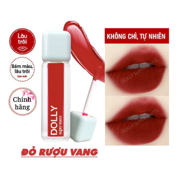 Son Lì, Kem DOLLY SUPER Không Chì Cao Cấp chính hãng <Màu Đỏ Rượu Vang >
