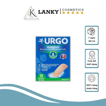 Băng Gâu URGO Hộp 10 Miếng Dán Vết Thương, Băng Cá Nhân Urgo, Băng Y Tế Sơ Cứu Vết Thương, Chống Thấm Nước