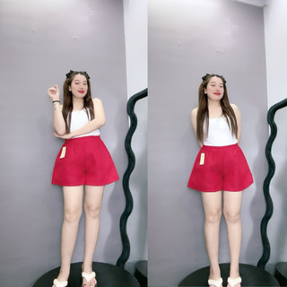 Quần đùi Bigsize nữ lưng thun vải xốp ô vuông mềm nhẹ mát nhiều màu, Quần short nữ mặc thoải mái Q15
