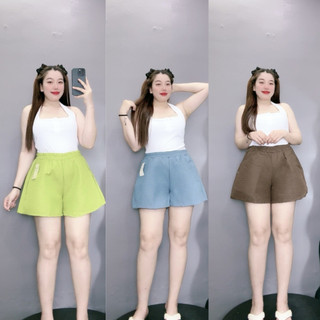 Quần đùi Bigsize nữ lưng thun vải xốp ô vuông mềm nhẹ mát nhiều màu, Quần short nữ mặc thoải mái Q15