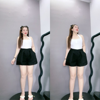 Quần đùi Bigsize nữ lưng thun vải xốp ô vuông mềm nhẹ mát nhiều màu, Quần short nữ mặc thoải mái Q15