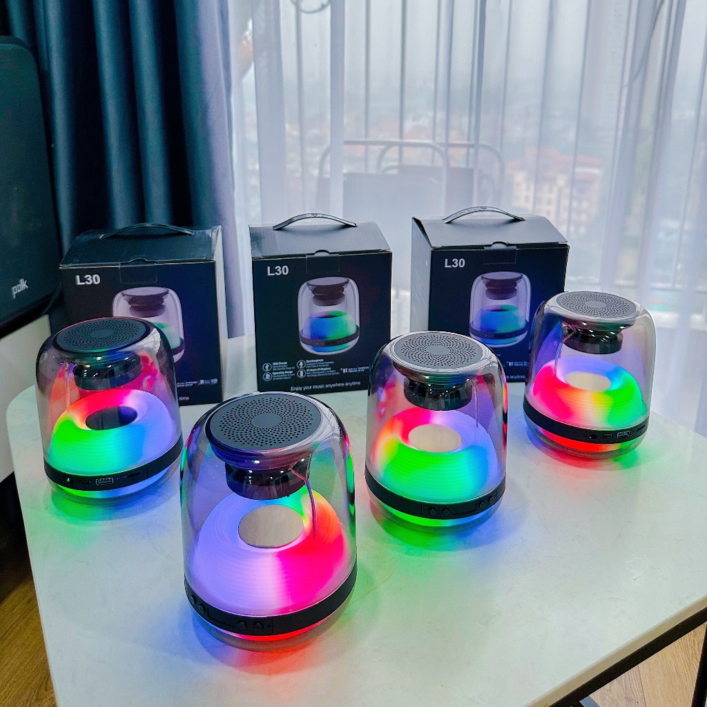 Loa bluetooth L30 cao cấp, loa nghe nhạc đèn led RGB đổi màu, âm thanh ...