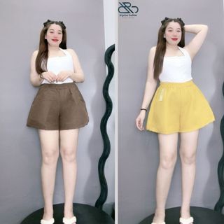Quần đùi bigsize nữ dáng A lưng thun co giản đứng phom mặc mát thoải mái dễ dàng vận động Q15