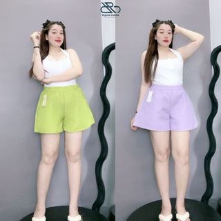 Quần đùi bigsize nữ dáng A lưng thun co giản đứng phom mặc mát thoải mái dễ dàng vận động Q15