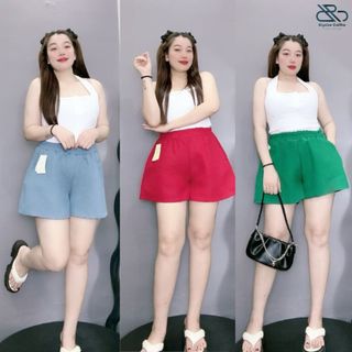 Quần đùi bigsize nữ dáng A lưng thun co giản đứng phom mặc mát thoải mái dễ dàng vận động Q15