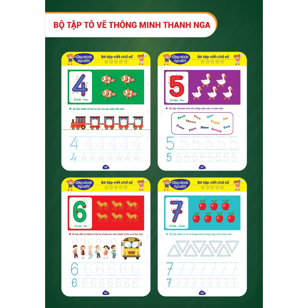 Sách - Bộ Tập Tô Vẽ Thông Minh Xóa Được 64 Trang - Tặng kèm: 6 bút dạ + 1 mút xóa bọt biển