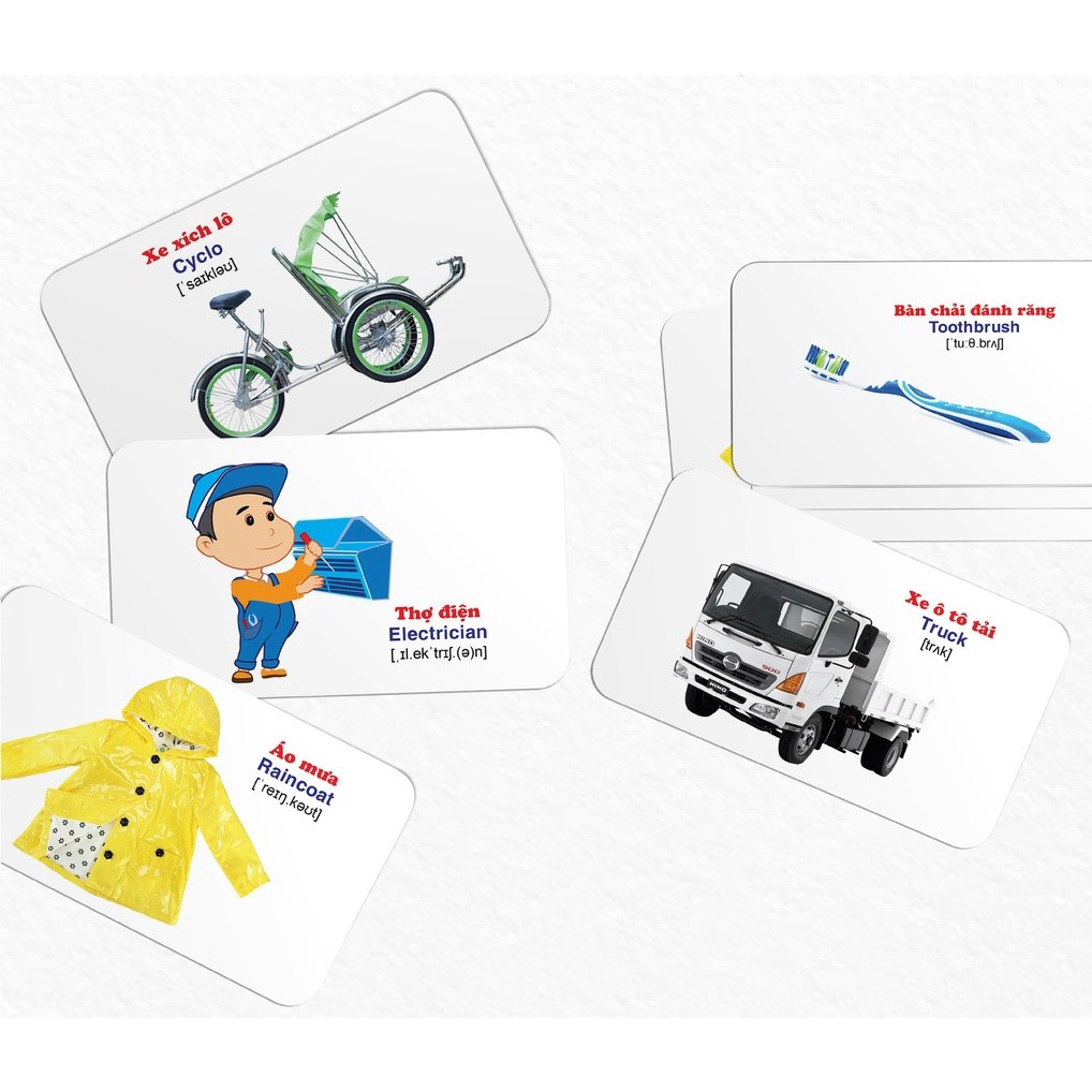 Sách - Thẻ Học Thông Minh Flashcard song ngữ Việt-Anh 16 Chủ Đề, 416 Thẻ - Bé làm quen với thế giới xung quanh