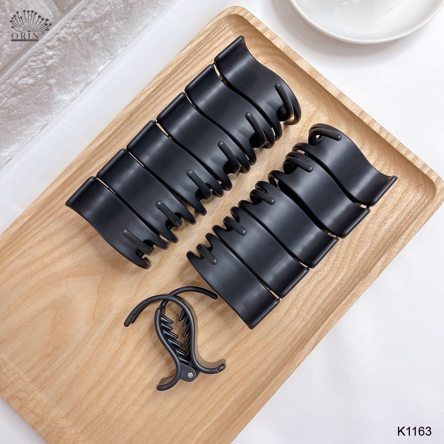 Set 12 kẹp 3 răng đen nhám Yuuki giữ tóc xoăn tiện lợi