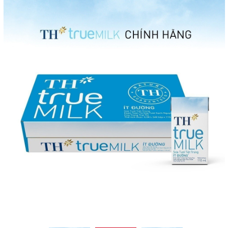 Thùng 48 hộp sữa tươi tiệt trùng ít đường TH True Milk 110ml (110ml x 48)