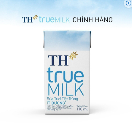 Thùng 48 hộp sữa tươi tiệt trùng ít đường TH True Milk 110ml (110ml x 48)