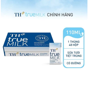 Thùng 48 hộp sữa tươi tiệt trùng có đường TH True Milk 110ml (110ml x 48)
