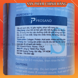 (Chính Hãng) Cặp dầu gội xả PROSAND 800ml Phục Hồi Ngăn Tóc Gãy Rụng , Siêu Mềm Mượt Tóc